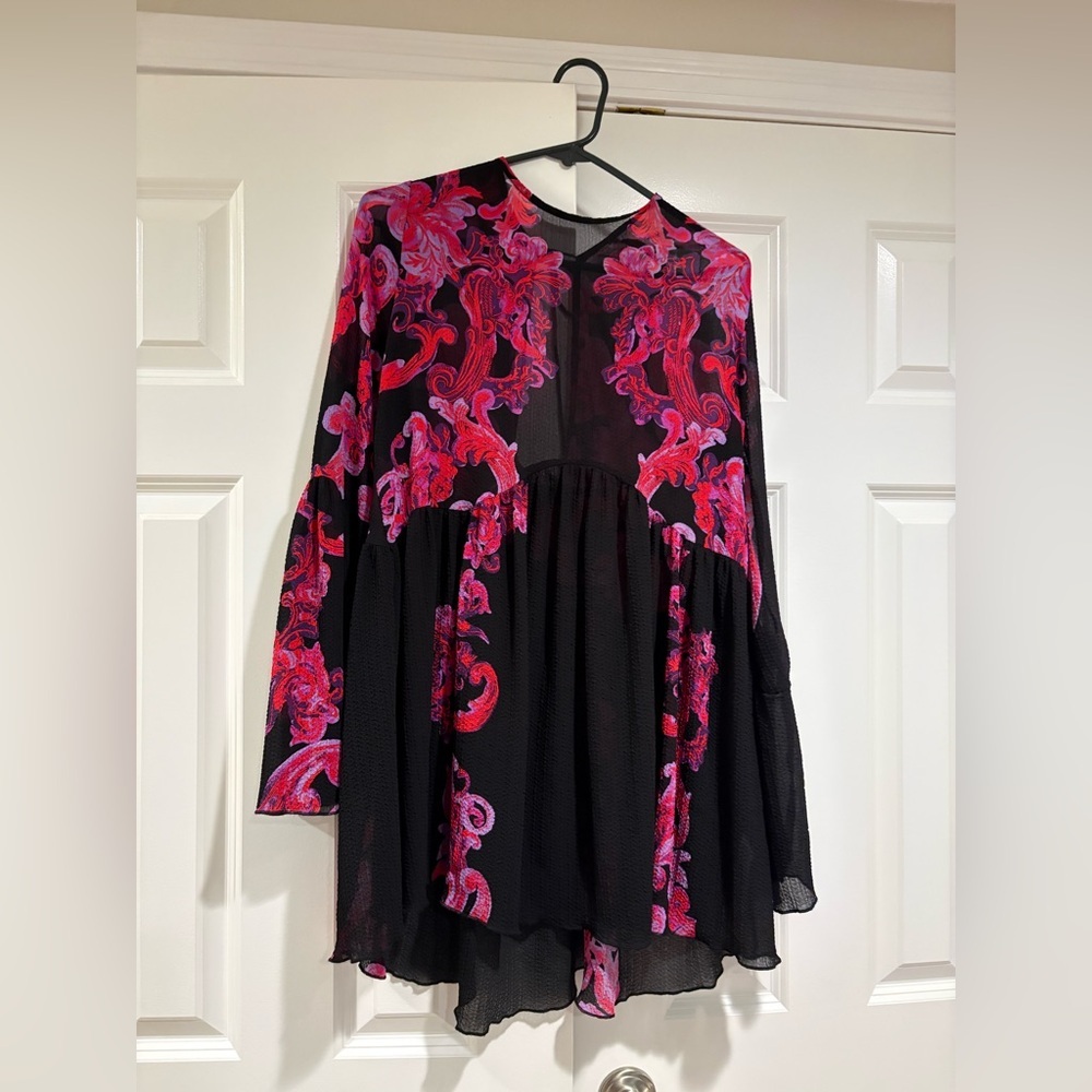 Free People Symphony Printed Slip Dress Size XS - Picture 2 of 6